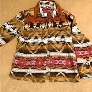 Unique print and weave long sleeve shirt NWT